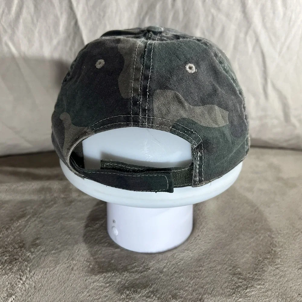 Kentucky State Map Camouflage Distressed Baseball Cap – Adjustable